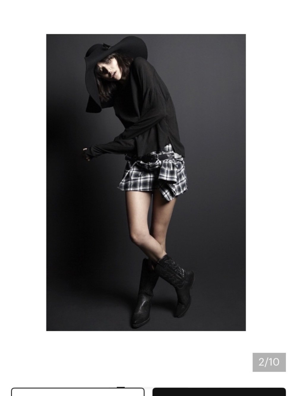 Faith Connexion Navy White Yellow and Green Plaid Mini Skirt